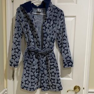 Blue Star Patterned Kids Robe medium 10/12